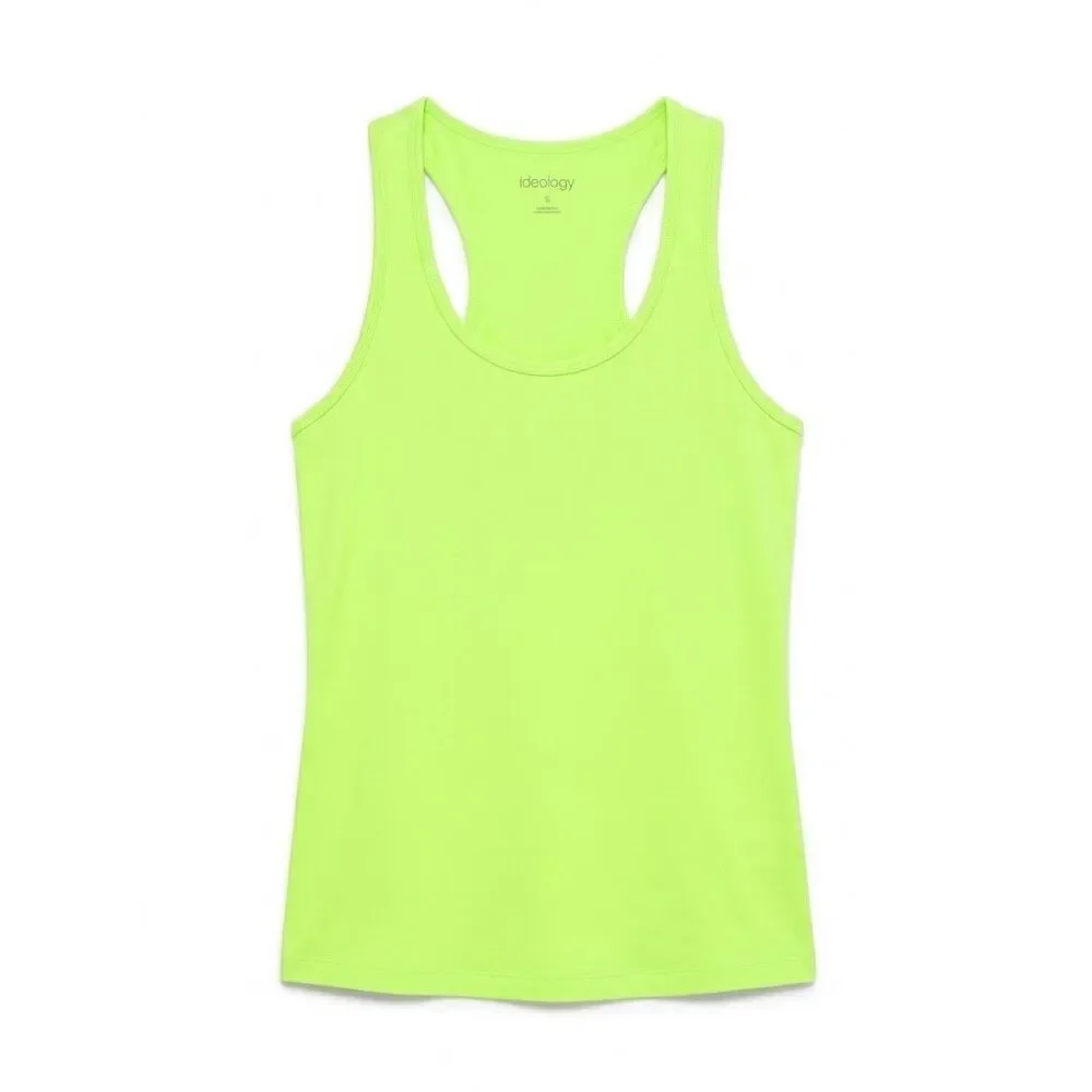 #702. Ideology Arctic Lime Scoop-Neck Log Racerback Tank Top